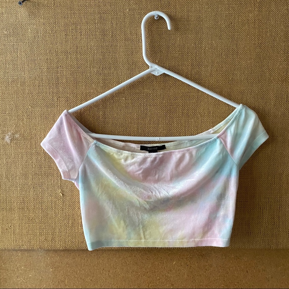 Cotton Candy Velvet crop top